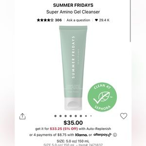 SUMMER FRIDAYS SUPER AMINO GEL CLEANSER